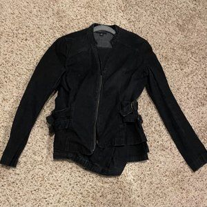 Metro Blues Womens Black Denim Pant Suit, Size 8